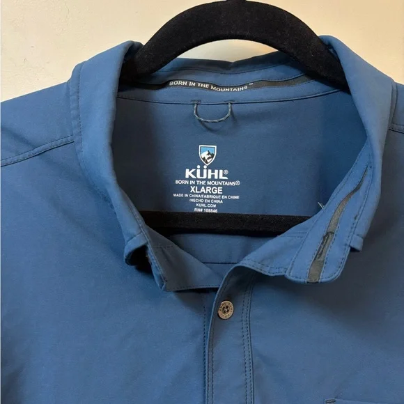 Kuhl Renegade Shirt Mens XL Blue Short Sleeve Button Up Tufflex Stretch Hiking - Picture 4 of 6